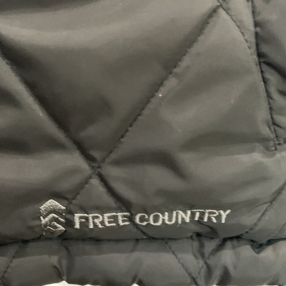 Free Country Sherpa-Fleece Lined Reversable Black Puffer Vest - Picture 3 of 6
